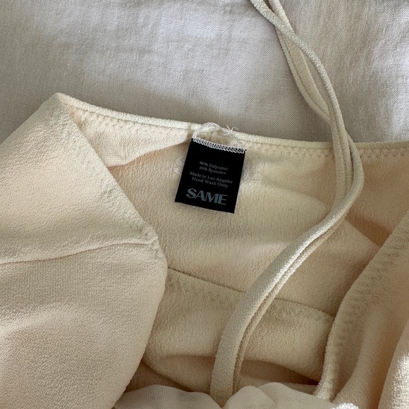 SAME Swim Rosette Cut Out One Piece in Faux Suede Cream - Picture 6 of 9